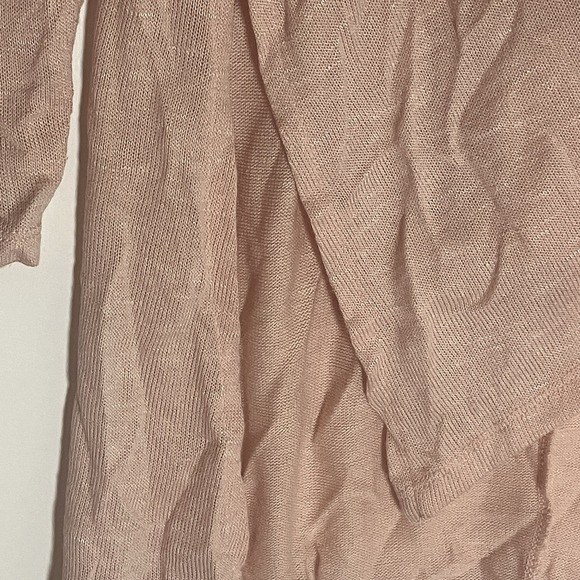 New Directions Sweater Womens Small Baby Pink Hi Low Boho Crochet V Neck Casual - Picture 9 of 15